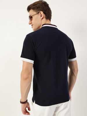 Thomas Scott Men Navy Polo Collar T-shirt