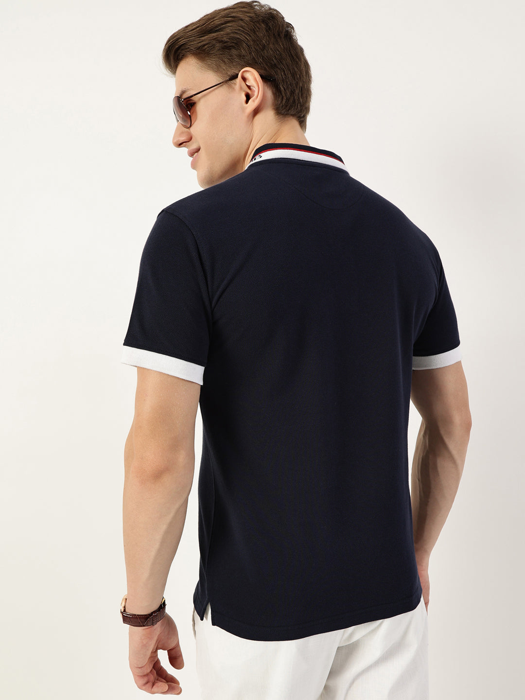 Thomas Scott Men Navy Polo Collar T-shirt