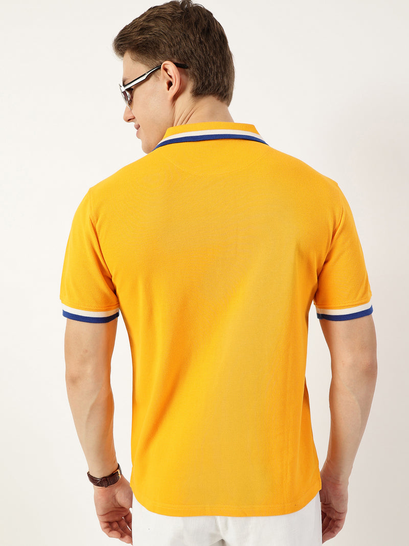 Thomas Scott Men Yellow Polo Collar T-shirt