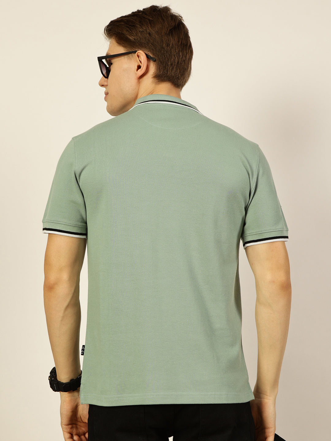 Thomas Scott Men Pista Solid Polo Collar Cotton T-shirt