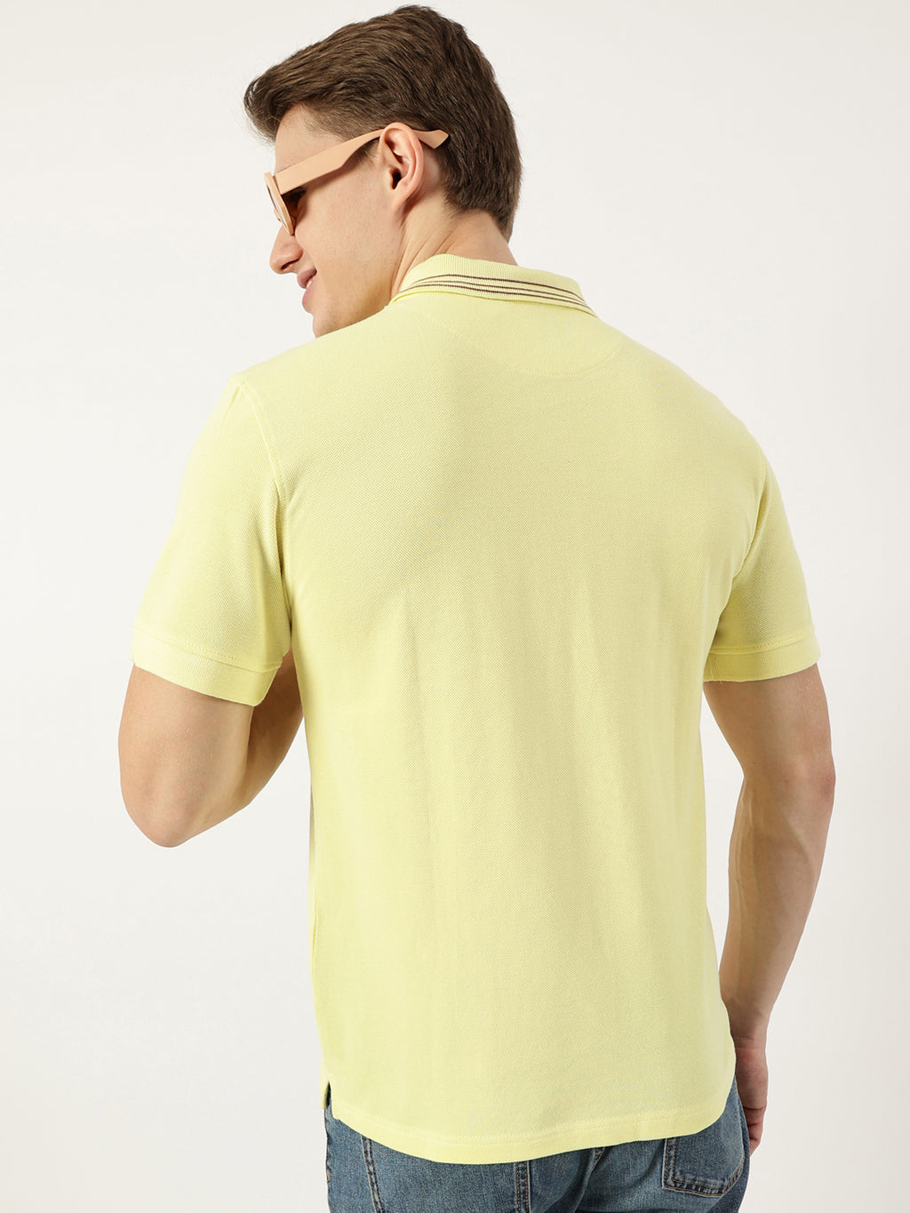 Thomas Scott Men Light Yellow Polo Collar T-shirt