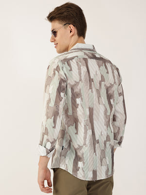 Thomas Scott Men Pista Premium Slim Fit Opaque Printed Casual Shirt