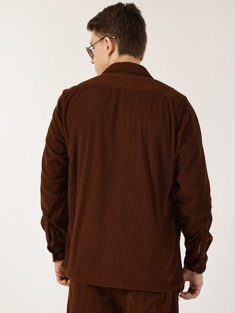 Thomas Scott Men Brown Premium Opaque Casual Shirt