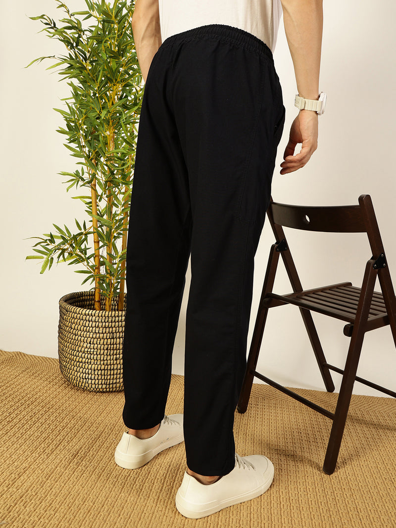 Thomas Scott Men Navy Regular Fit Jogger Trousers