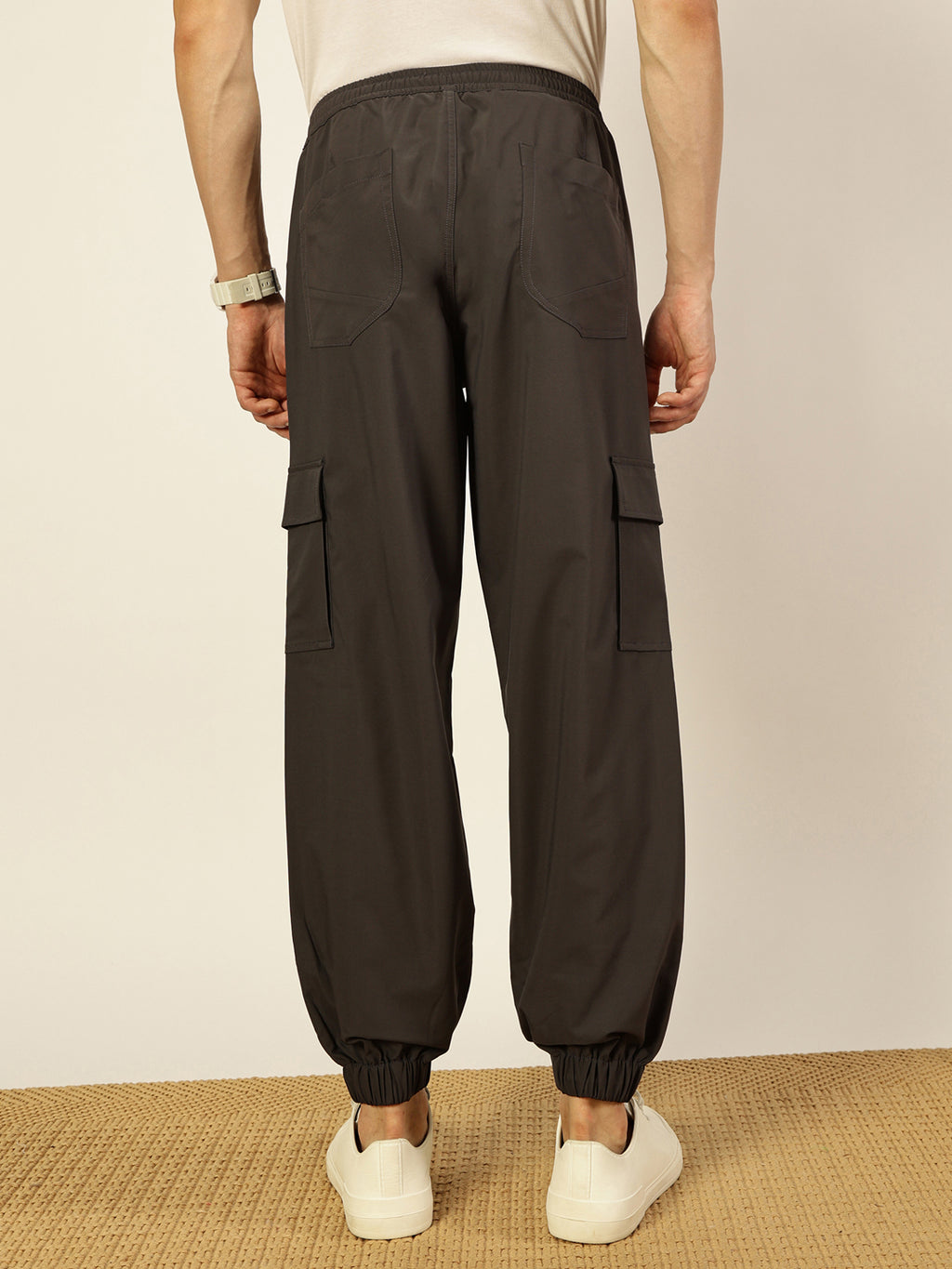 Thomas Scott Men Smart Loose Fit Easy Wash Cargos Trousers