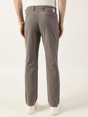 Thomas Scott Men Dark Grey Smart Easy Wash Chinos Trousers