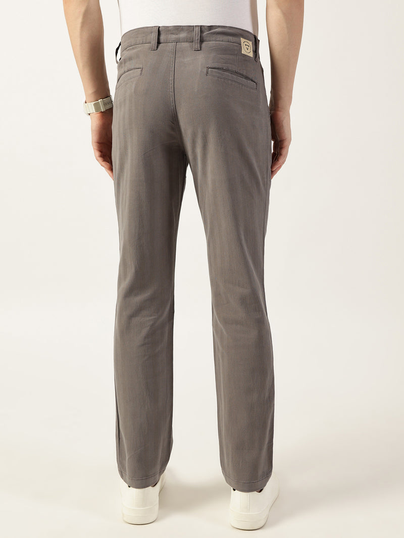 Thomas Scott Men Dark Grey Smart Easy Wash Chinos Trousers