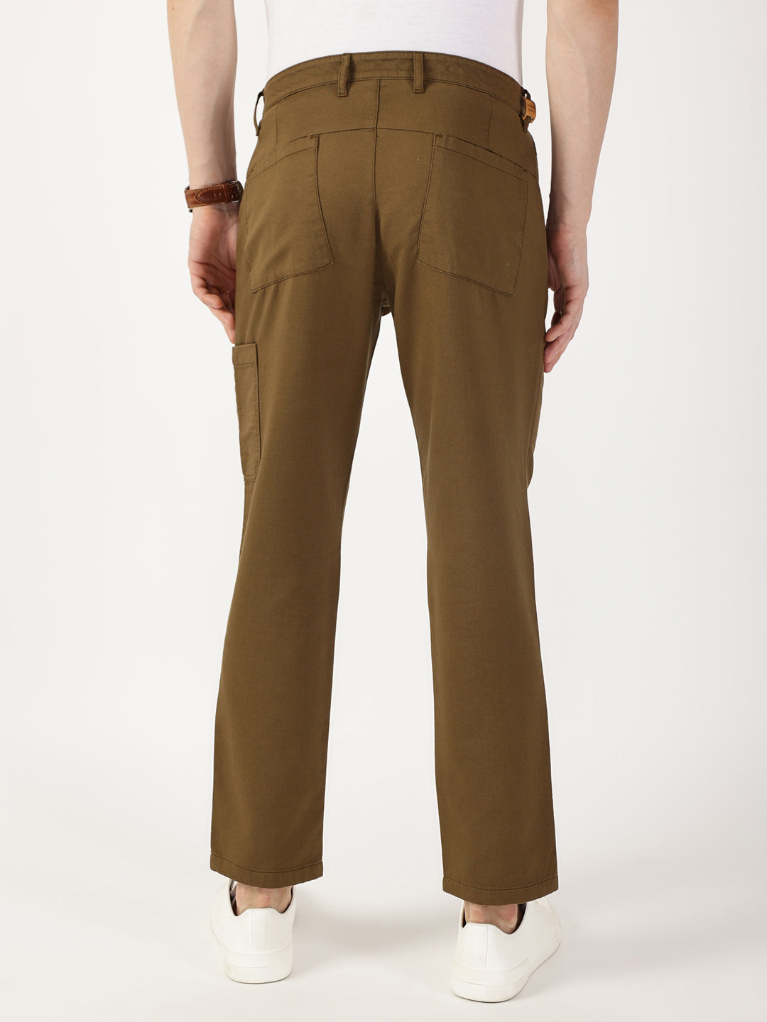 Thomas Scott Men Khaki Smart Regular Fit Mid-Rise Chinos