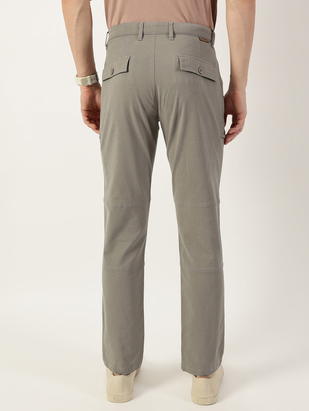 Thomas Scott Men Grey Smart Easy Wash Regular Fit Mid-Rise Cargos