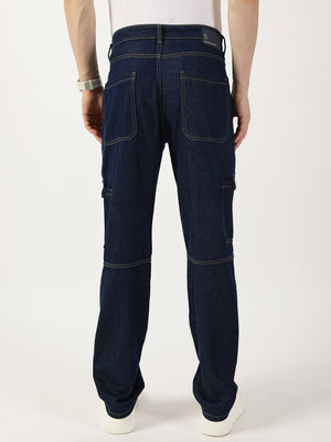 Thomas Scott Men DarkBlue Loose Fit Relaxed Fit Mid-Rise Cotton Jeans