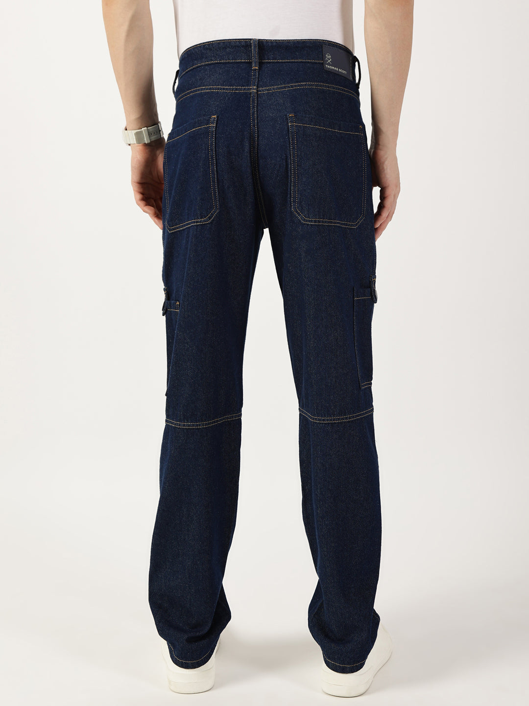Thomas Scott Men DarkBlue Loose Fit Relaxed Fit Mid-Rise Cotton Jeans