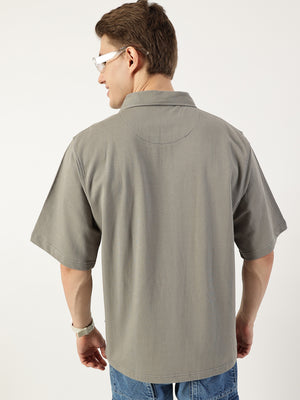 Thomas Scott Men Light Grey Polo Collar Bio Finish T-shirt