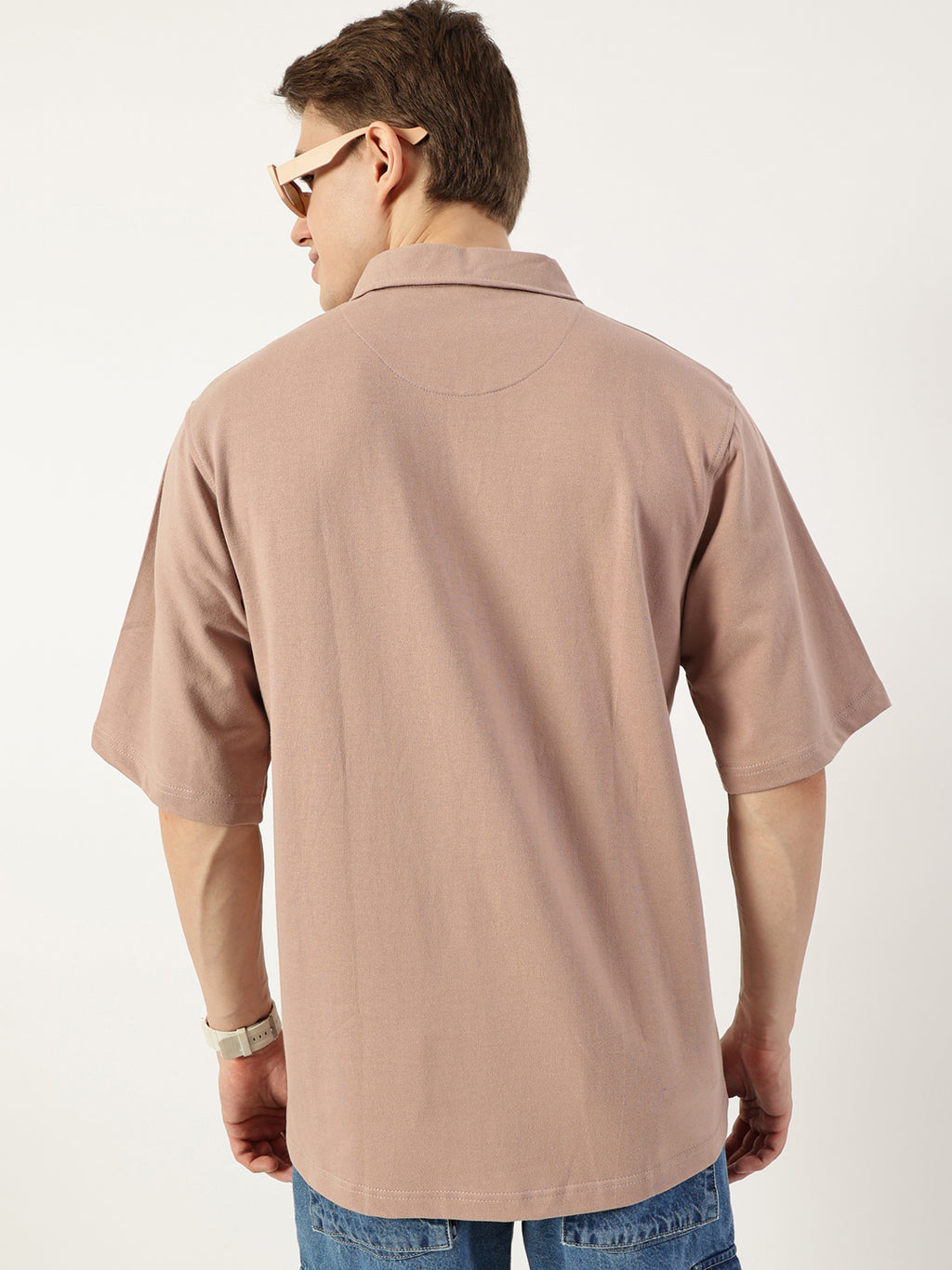 Thomas Scott Men Onion Pink Polo Collar Bio Finish T-shirt
