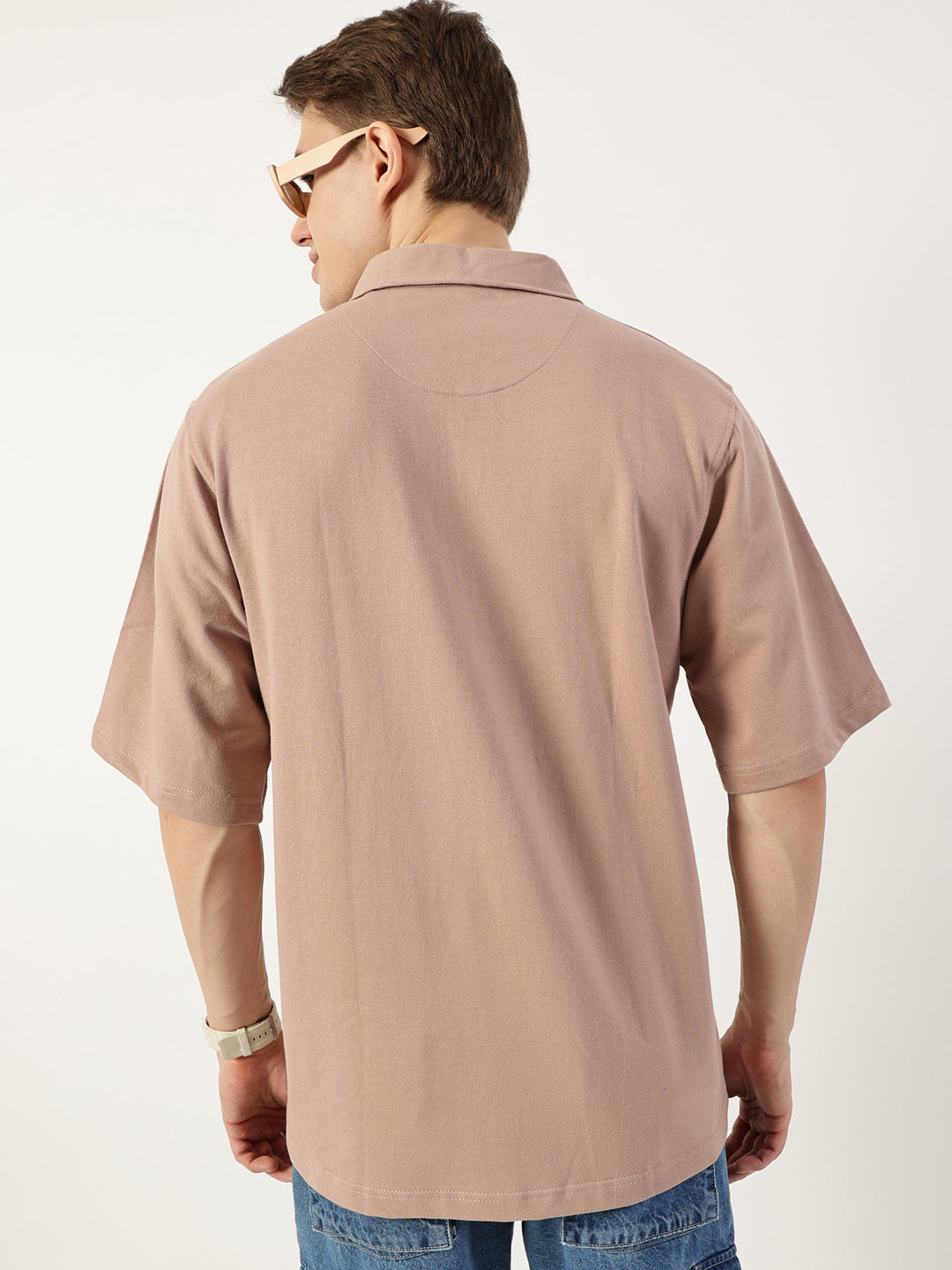 Thomas Scott Men Onion Pink Polo Collar Bio Finish T-shirt
