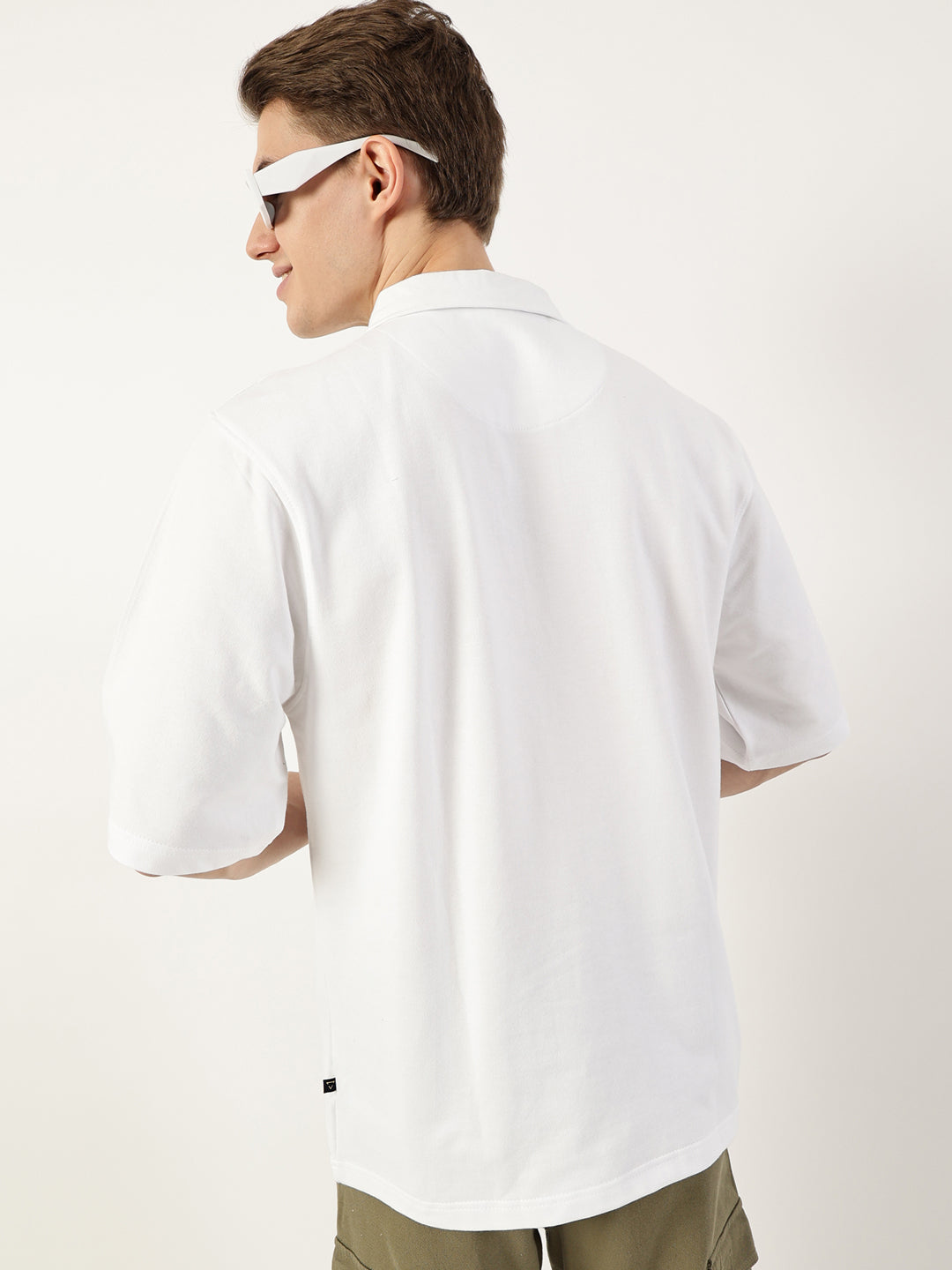 Thomas Scott Men White Polo Collar Bio Finish T-shirt