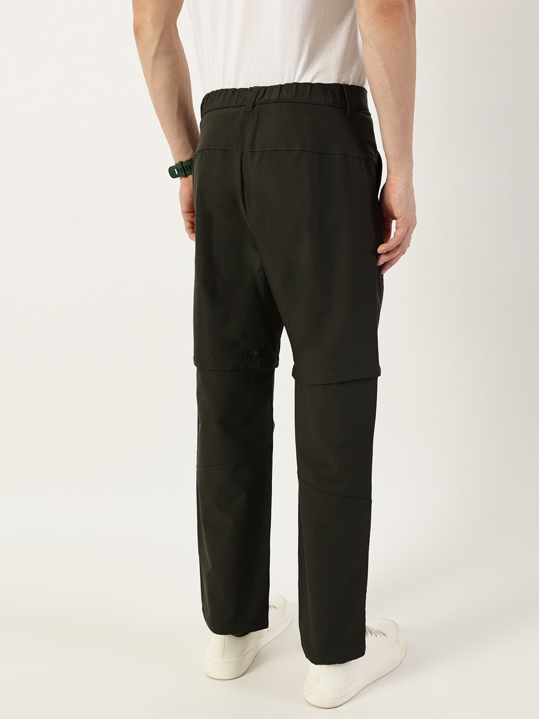 Thomas Scott Men Dark Grey Relaxed Straight Fit Convertible Trousers