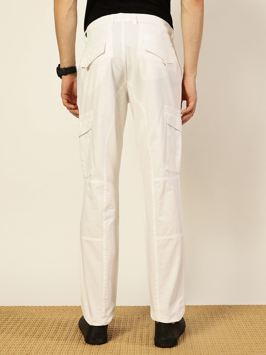Thomas Scott Men Smart Straight Fit Easy Wash Cargo Trouser