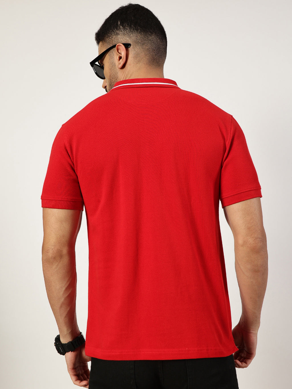 Thomas Scott Men Red Polo Collar T-shirt