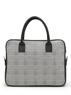 Thomas Scott Men Checked PU Laptop Bag