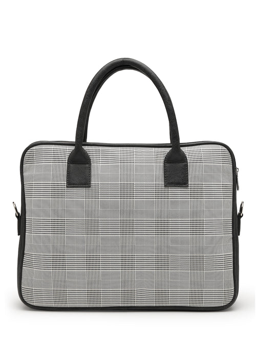 Thomas Scott Men Checked PU Laptop Bag