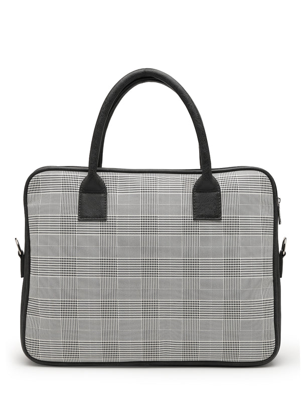 Thomas Scott Men Checked PU Laptop Bag