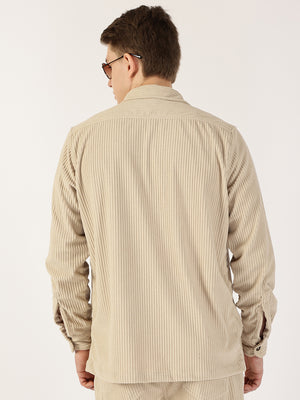 Thomas Scott Men Light Fawn Premium Opaque Casual Shirt