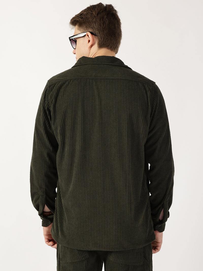 Thomas Scott Men Olive Premium Opaque Casual Shirt