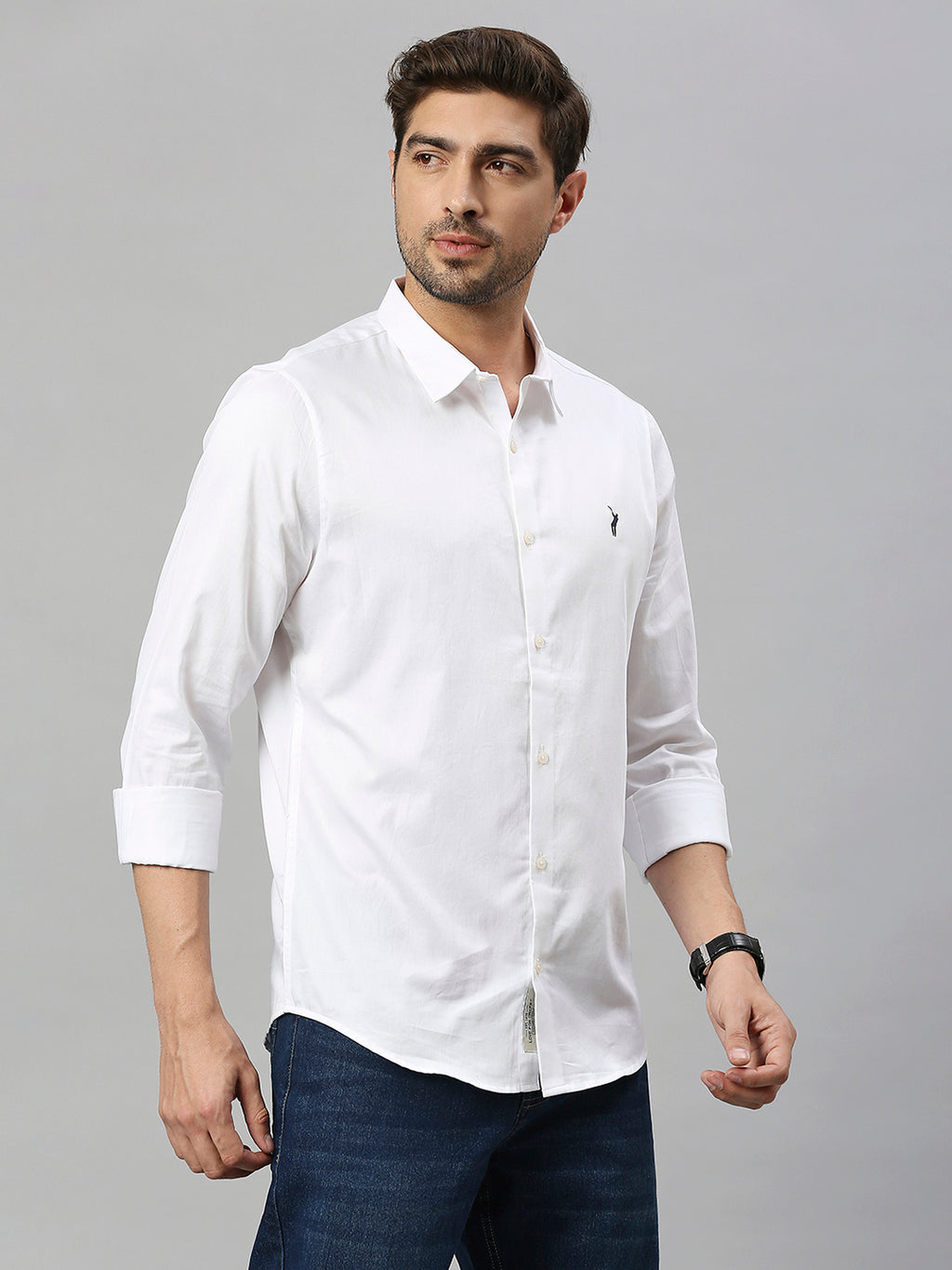 Thomas Scott Men Classic Slim Fit Spread Collar Casual Shirt