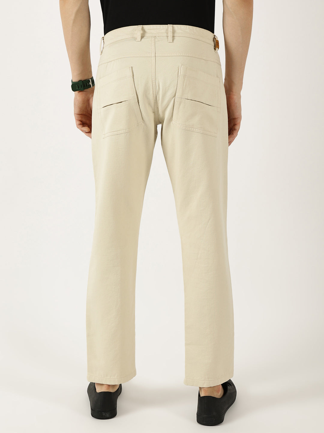 Thomas Scott Men Fawn Smart Easy Wash Cargos Trousers