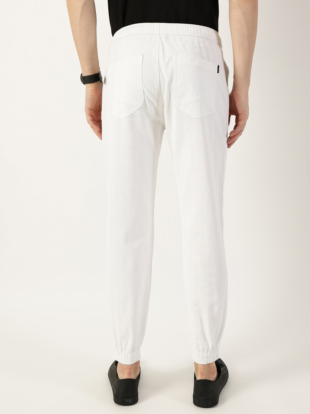 Thomas Scott Men White Smart Easy Wash Joggers Trousers