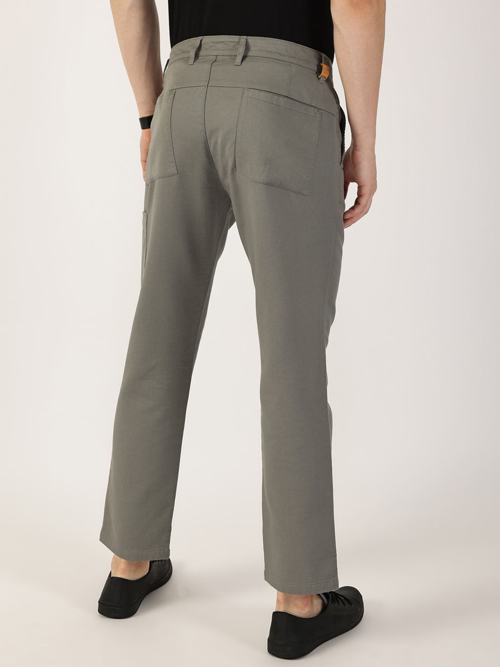 Thomas Scott Men DarkGrey Smart Regular Fit Mid-Rise Chinos Trousers