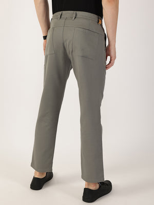 Thomas Scott Men DarkGrey Smart Regular Fit Mid-Rise Chinos Trousers