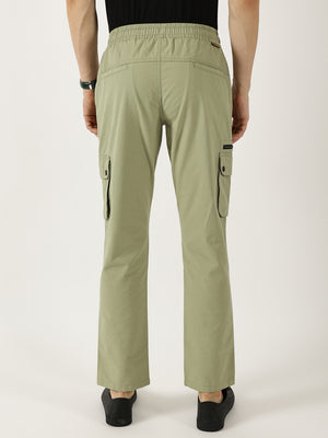 Pista Smart Regular Fit Mid-Rise Easy Wash Cotton Cargo Trouser For Men