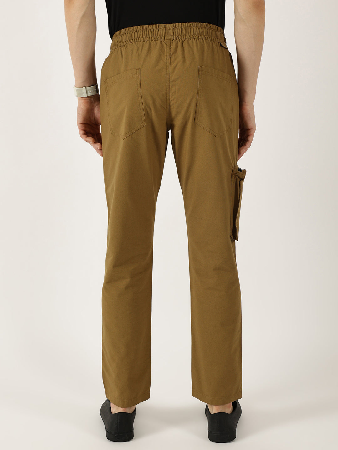 Thomas Scott Men Brown Smart Regular Fit Mid-Rise Easy Wash Cotton Cargos