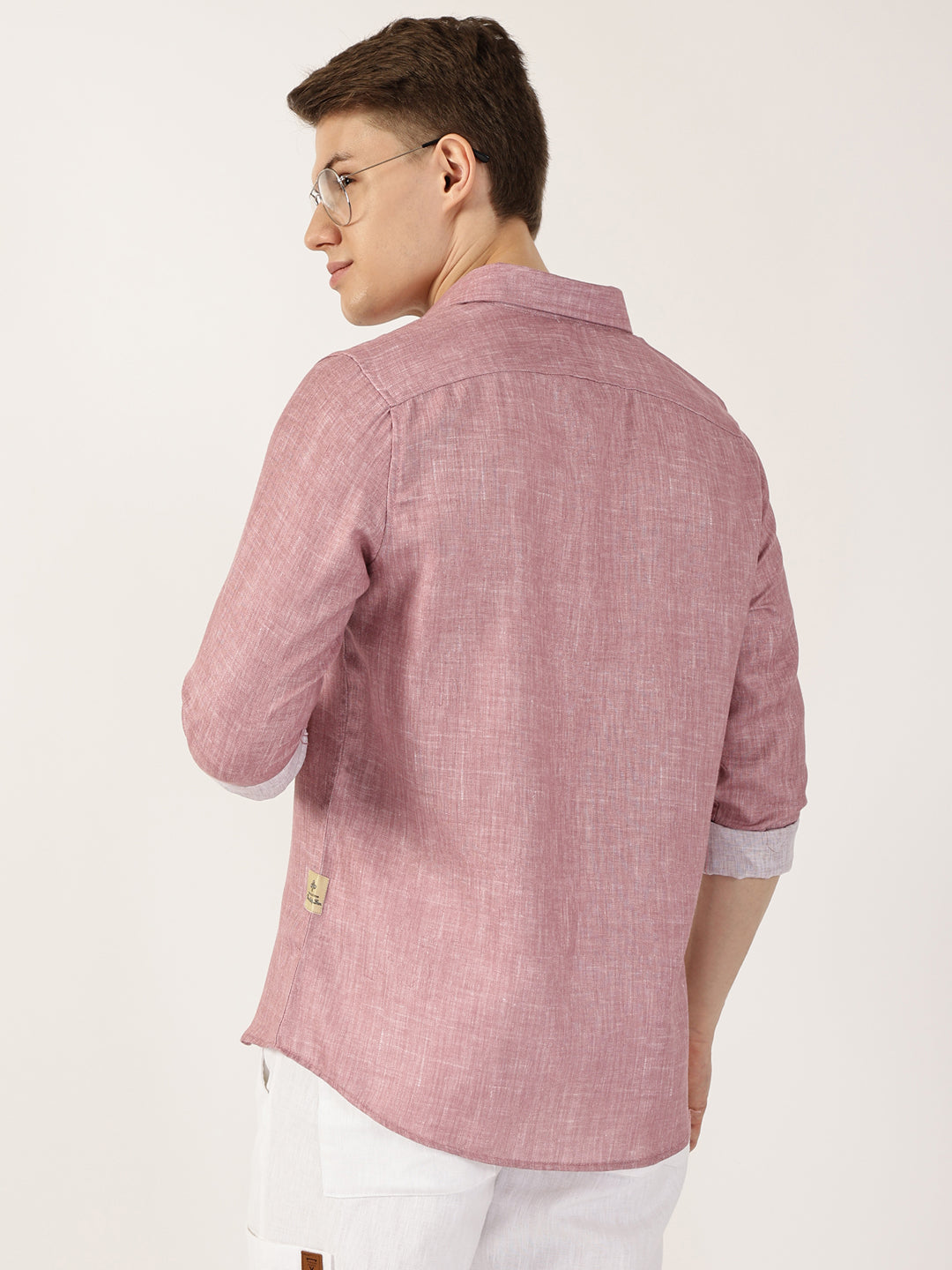 Thomas Scott Men Pink Premium Slim Fit Opaque Casual Shirt