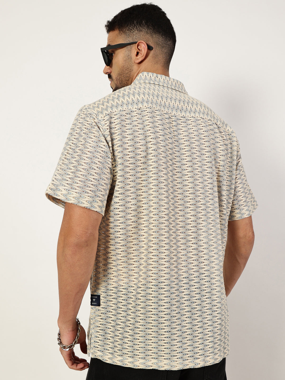 Thomas Scott Men Premium Slim Fit Opaque Striped Casual Shirt
