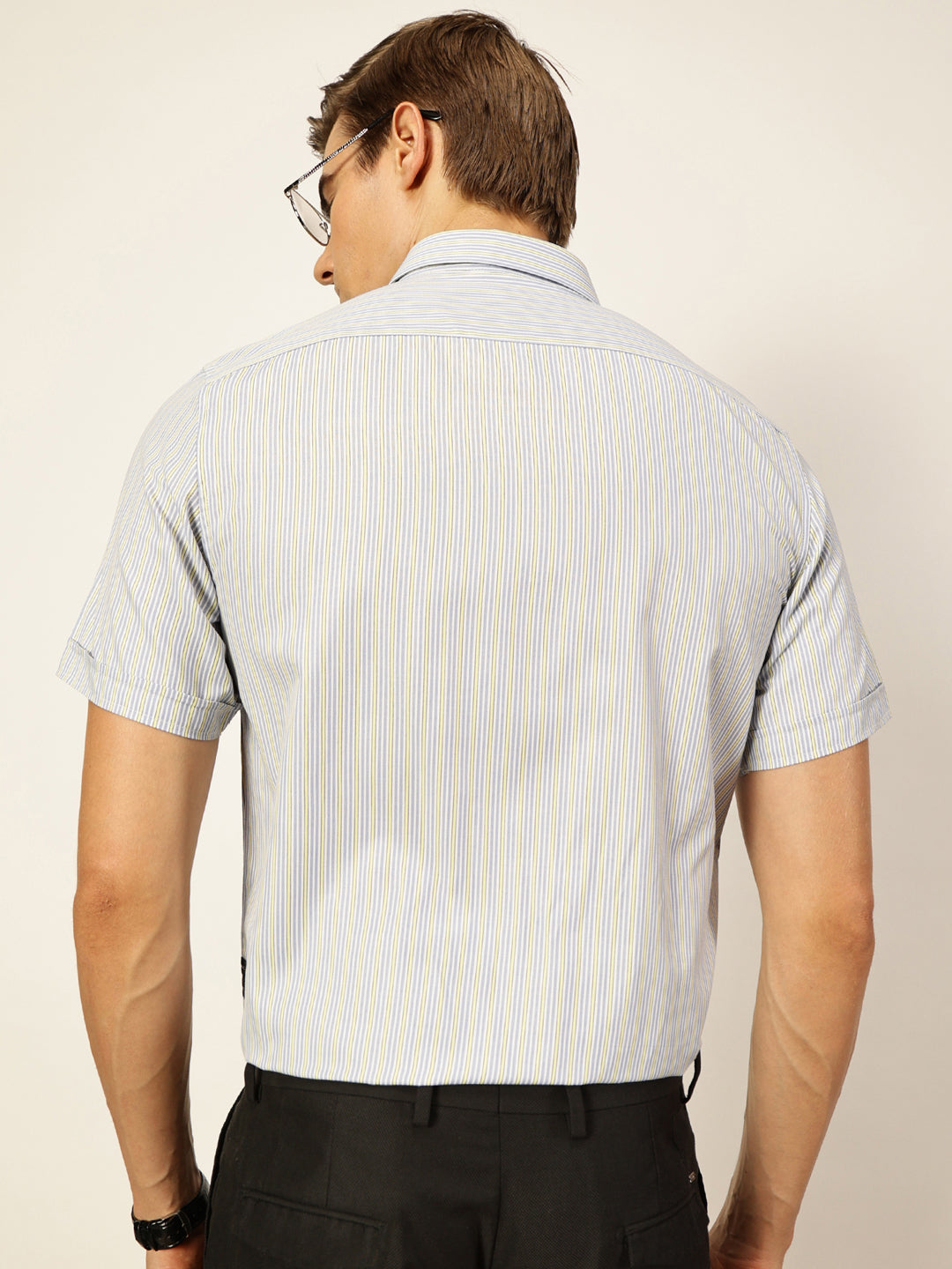 Thomas Scott Men Smart Pinstripes Opaque Striped Formal Shirt