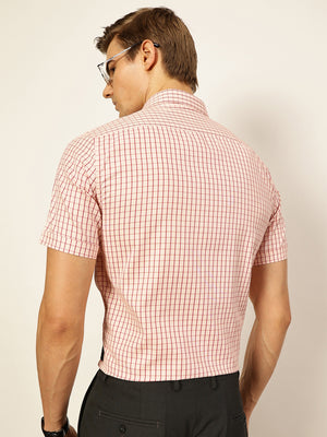 Thomas Scott Men Smart Gingham Checks Opaque Checked Formal Shirt