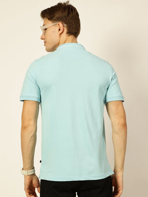 Thomas Scott Men Blue Regular Fit Polo Tshirt - S