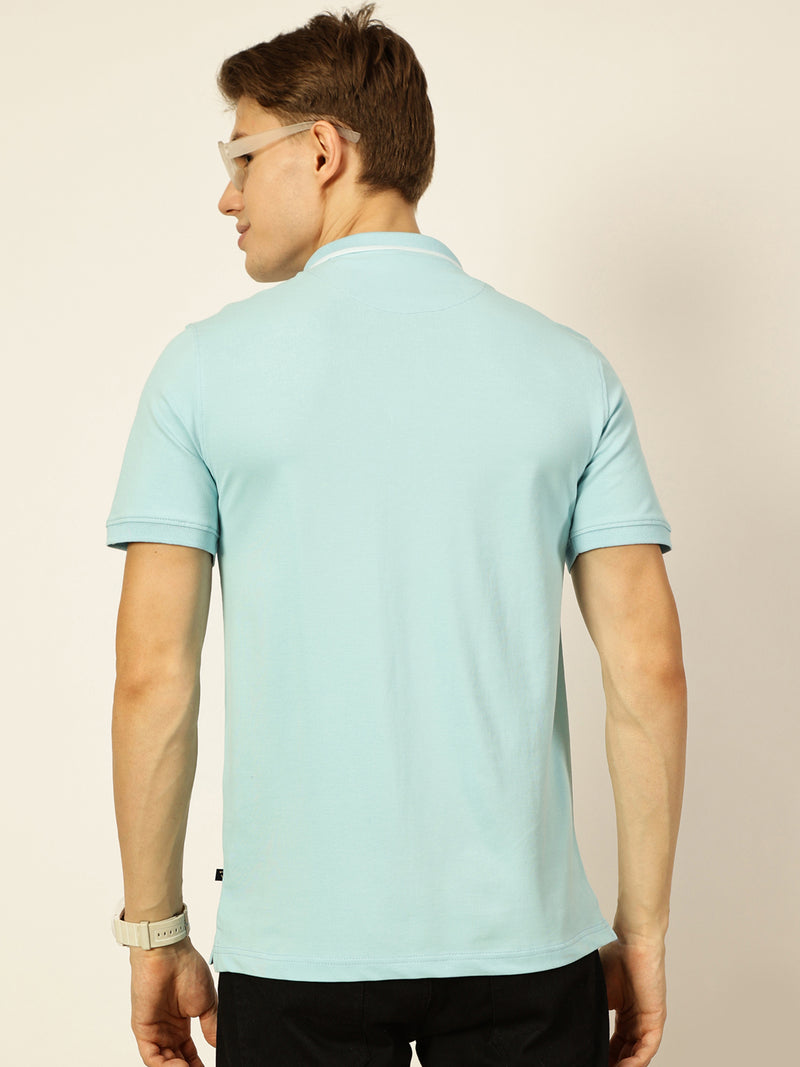 Thomas Scott Men Blue Regular Fit Polo Tshirt - S