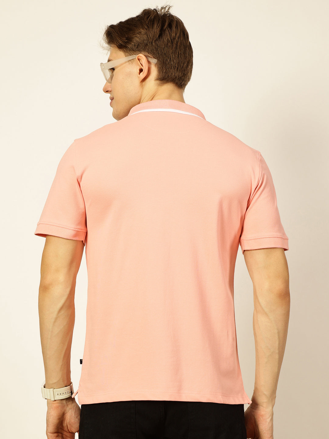 Thomas Scott Men Pink Regular Fit Polo Tshirt - S