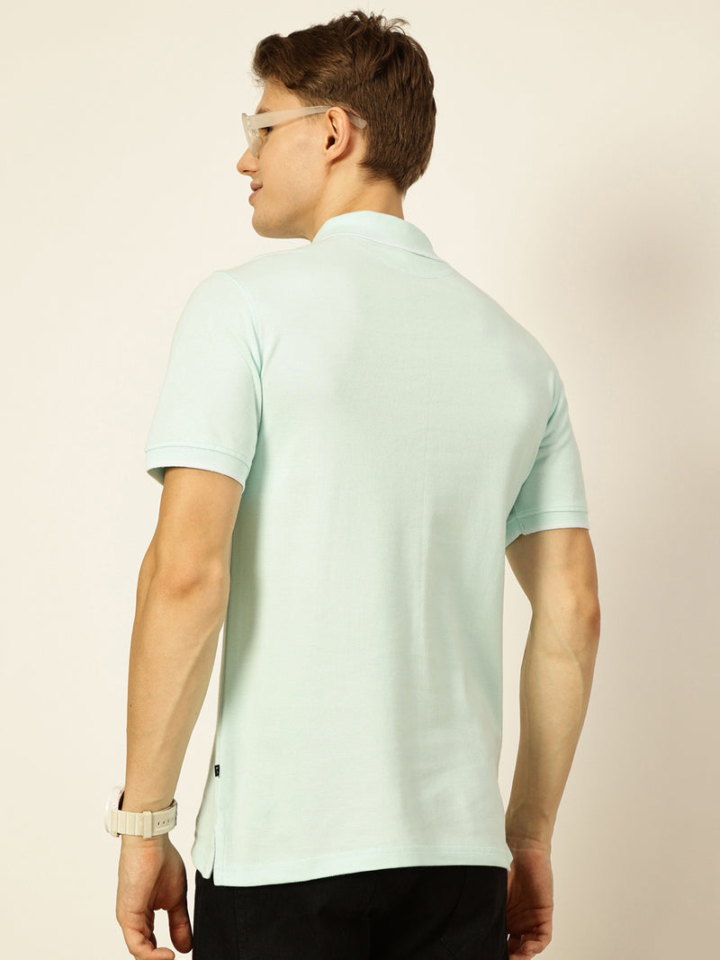 AqThomas Scott Men Blue Regular Fit Polo Tshirt