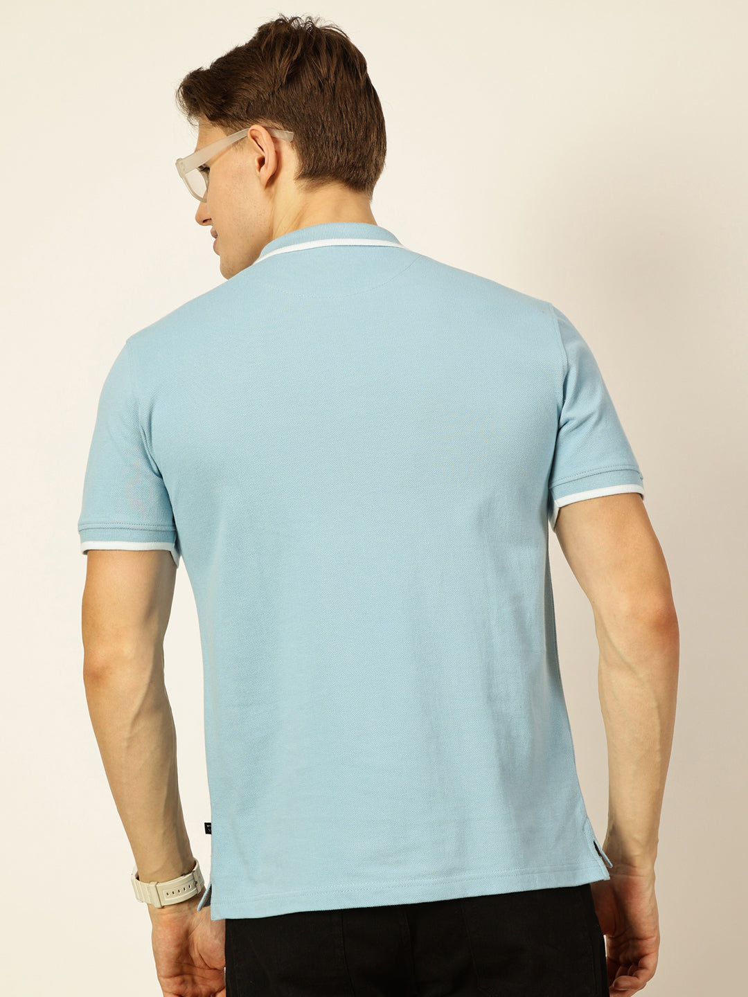 Thomas Scott Men Blue Regular Fit Polo Tshirt