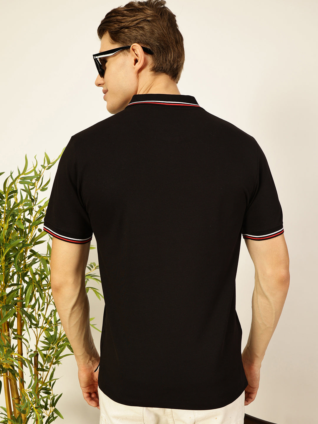 Thomas Scott Men Black Regular Fit Polo Tshirt - S