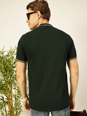 Thomas Scott Men Green Regular Fit Polo Tshirt - S