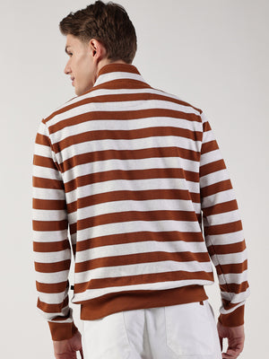 Thomas Scott Men Striped High Neck T-shirt