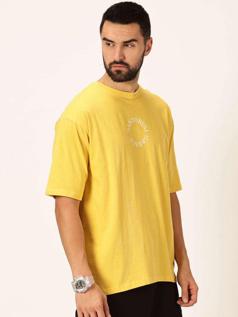 Thomas Scott Men Round Neck Printed Drop-Shoulder Sleeves Bio Finish T-shirt