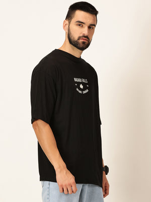 Thomas Scott Men Oversized Graphic Printed Drop-Shoulder Sleeves Cotton Bio Finish T-shirt