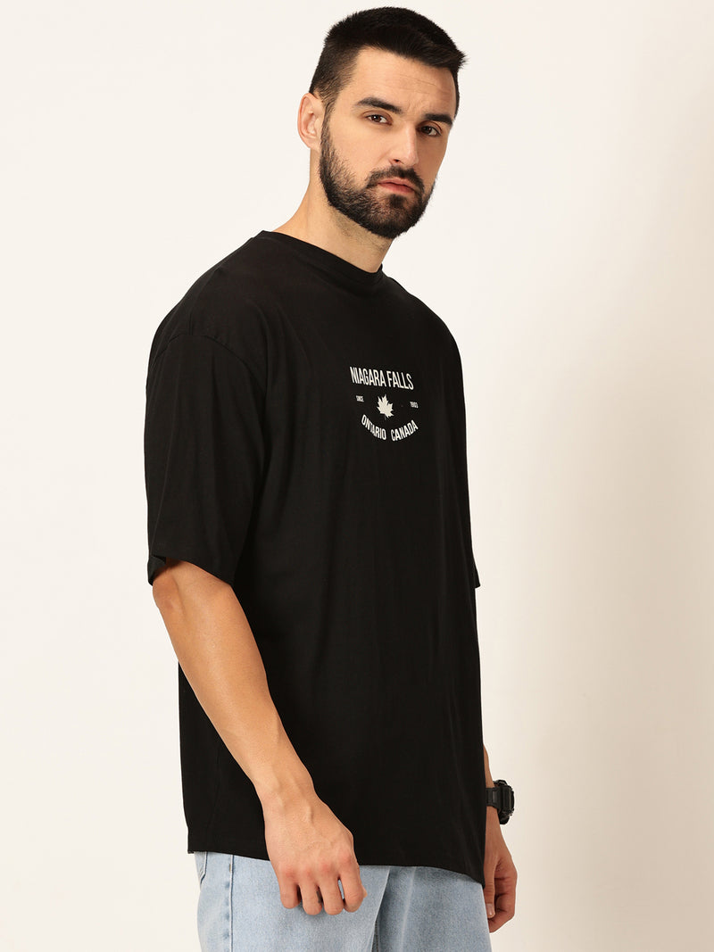 Thomas Scott Men Oversized Graphic Printed Drop-Shoulder Sleeves Cotton Bio Finish T-shirt