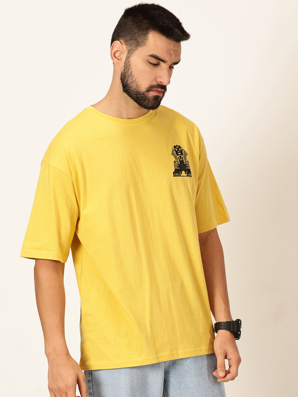 Thomas Scott Men Oversized Graphic Printed Drop-Shoulder Sleeves Cotton Bio Finish T-shirt